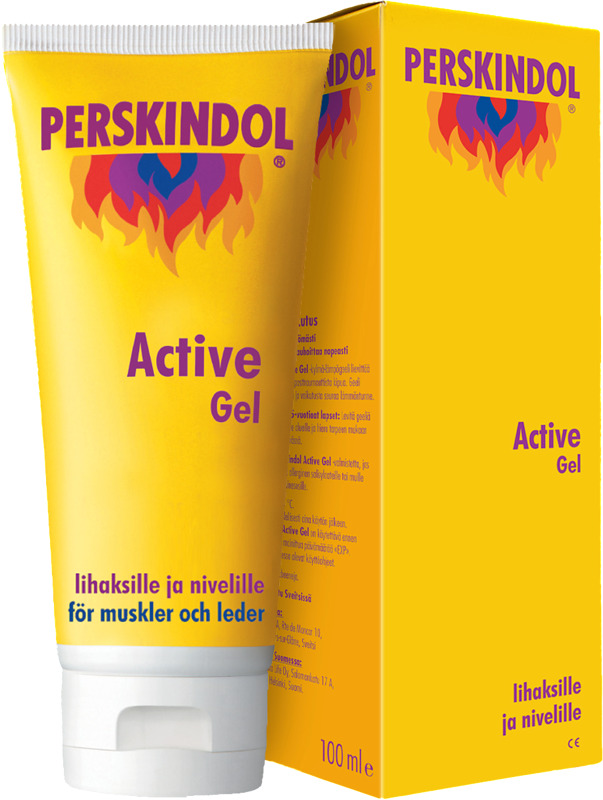 Perskindol Active Gel, ainutlaatuinen kylmä-lämpögeeli lihaskipuun ja nivelille. Kaksivaikutteinen kylmä-lämpögeeli viilentää ja rauhoittaa välittömästi. Perskindol Active Gel on CE-merkitty lääkinnällinen laite.