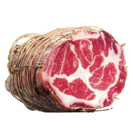 Coppa di Parma PGI is obtained from the muscular part of the pig's neck, cut and prepared according to an ancient and typical recipe of the Parma area.