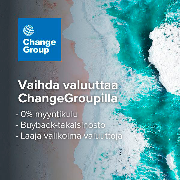 Kevään ja kesän matkavaluutat helposti ChangeGroupin valuutanvaihtopisteestä E-tasolta.