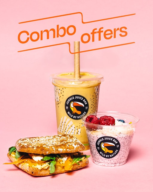 Yhdistä 4 dl smoothie ja chia pudding tai sandwich.
HUOM!
normi hinta puuttuu