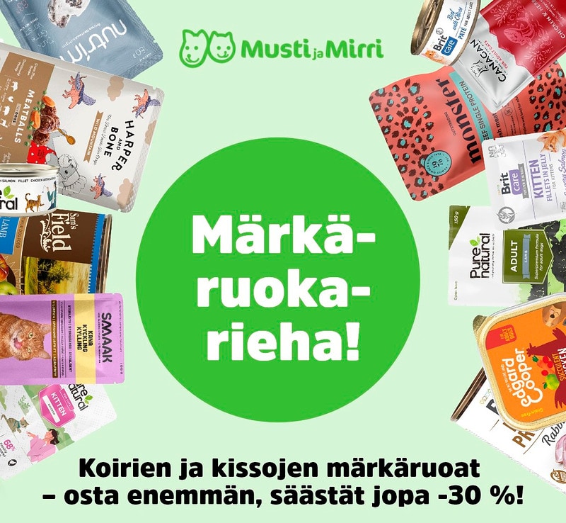 Märkäruoat koirille ja kissoille supertarjouksella. Osta 2 saat -20%, osta 3, saat -25 %, osta väh. 4, saat -30 %.