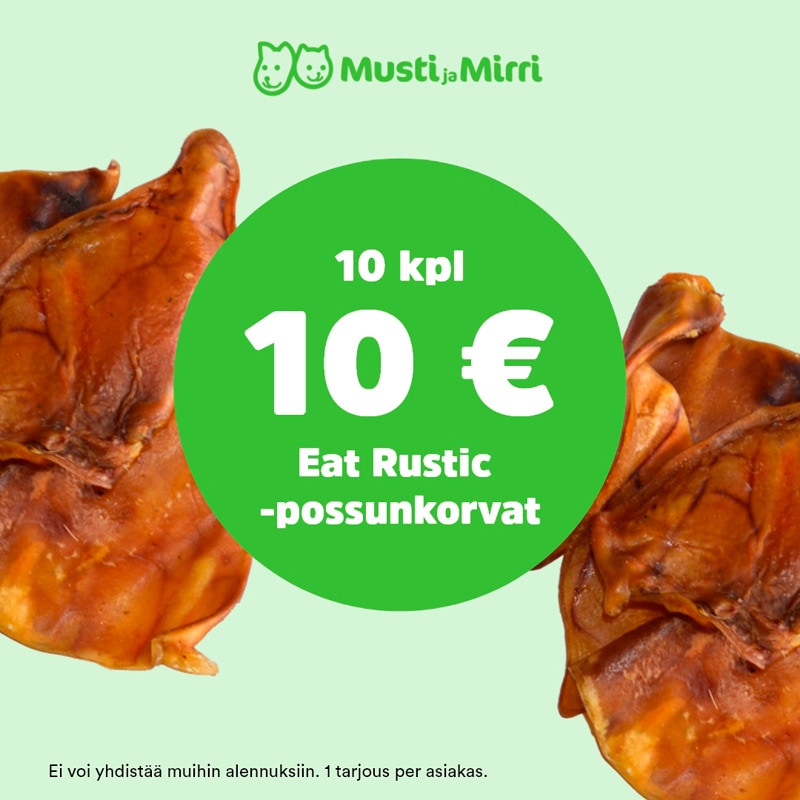 Klassikkoherkku. Rapeat ja maistuvat possunkorvat 10 kpl yhteensä 10 €. Tarjoustuotteista ei muita alennuksia.