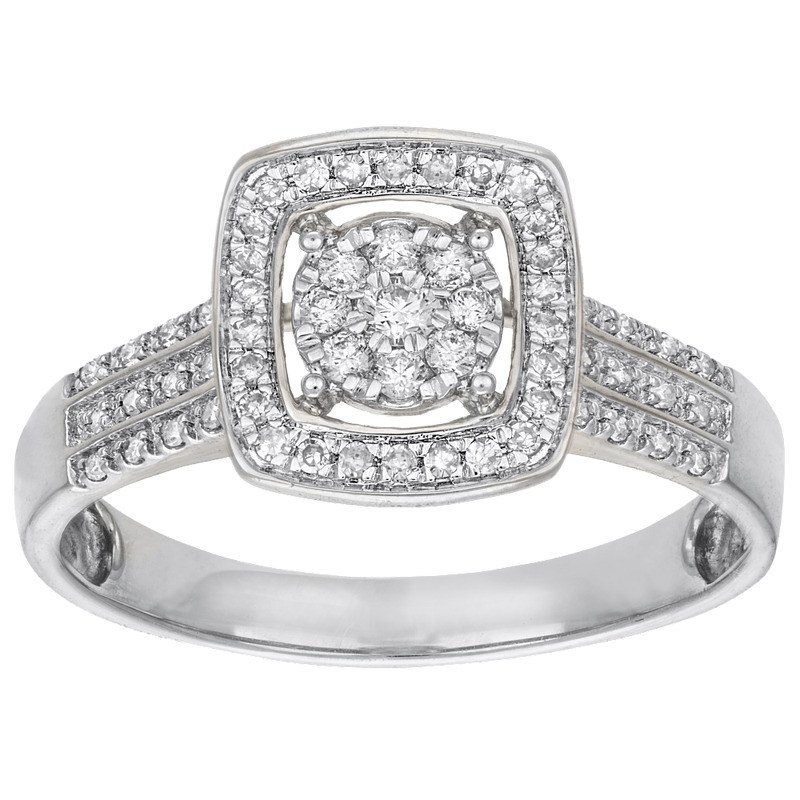 Valkokultainen, 57/0,22ct W/P, saatavilla myös keltakultaisena.