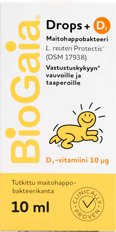Helppo annostelu tippatuubista. Lempeä auringonkukkaöljyseos. Yli 200 kliinistä tutkimusta.