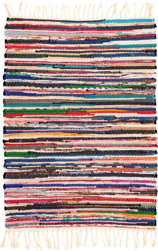 80x150 cm. Monivärinen Ilona matto on perinteinen räsymatto niin kotiin kuin mökillekin.