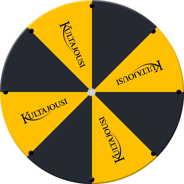 Myymälän edessä tasatunnein.