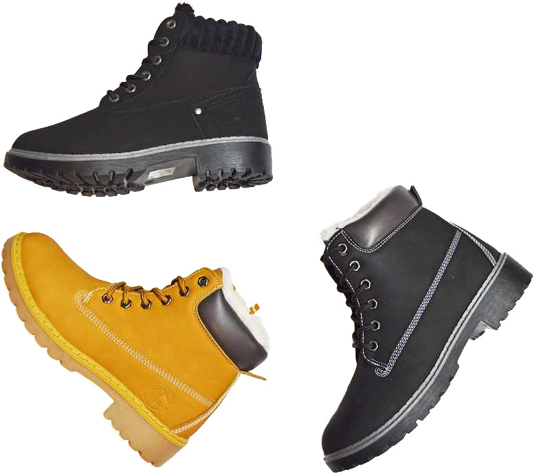 Lämpimät nilkkurit nauha- ja vetoketjukiinnityksellä.