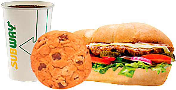 30cm subi©, 0,4 l hanajuoma sekä sipsi tai keksi. Ei voida yhdistää muihin tarjouksiin, lisätäytteet laskutetaan erikseen.