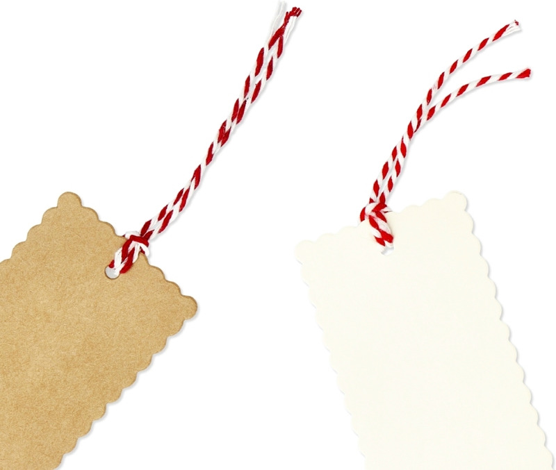 Pakettikortit narulla, 8 kpl pakkaus.