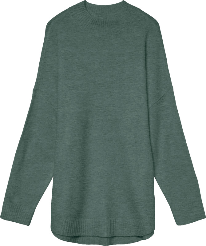 Tunikamittainen pehmoinen neule. Kiva hieman korkeampi kaulus, mikä lämmittää kylmillä keleillä. Neljä väriä.