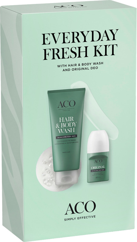 Raikkautta tuova lahja miehelle. Lahjapakkauksessa on mukana hiusten- ja vartalon pesuun Hair & Body Wash suihkugeeli 200 ml sekä mieto ja tehokas antiperspirantti Original Deo 50 ml.