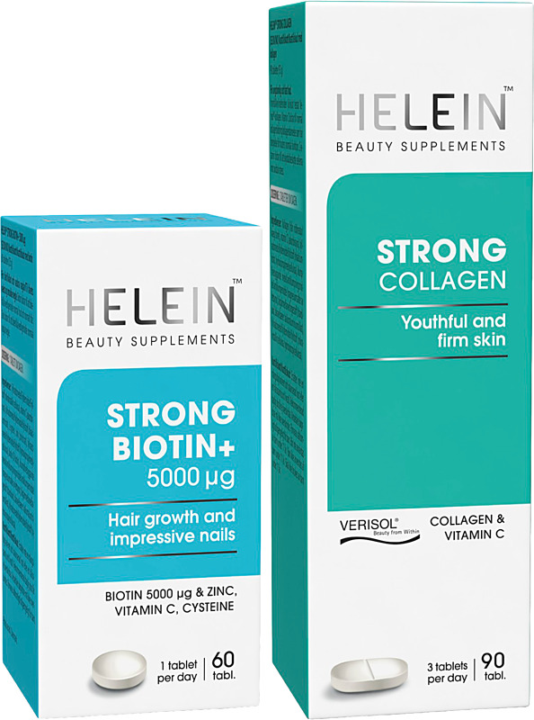 Helein on tehokas ja monipuolinen kauneusravintolisäsarja, jossa on tutkitusti tehokkaat ainesosat. Se on suunniteltu suomalaisten naisten tarpeisiin helpottamaan kauneudenhoitoa myös sisältäpäin.