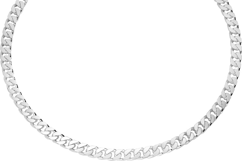 Hopeinen panssariketju leveys 6 mm, pituus 55 cm.