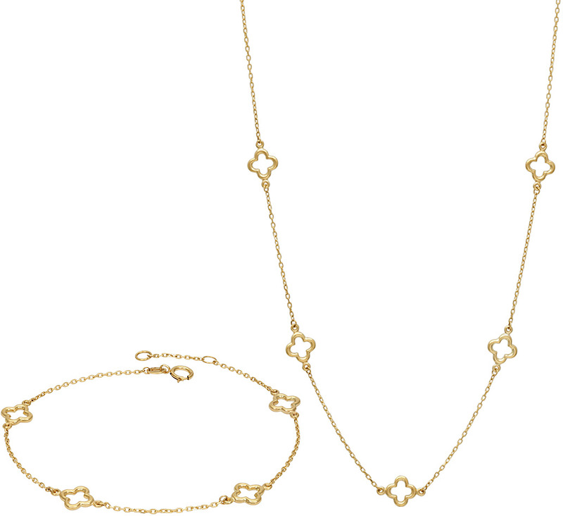 Kaulakoru 14k 45+3 cm ja rannekoru 14k 17+2 cm.