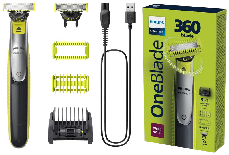 Uusi OneBlade 360 trimmaa, rajaa ja ajaa kaikenpituiset ihokarvat helpommin kuin koskaan. 