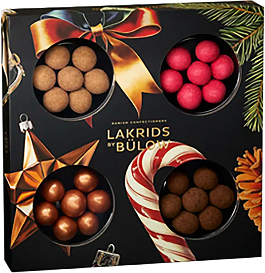 Eri makuja jouluisessa pakkauksessa.