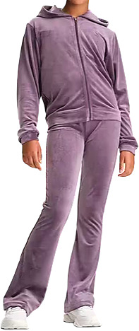 Soc j velour zipfhood & flared pant. Pehmeää ja miellyttävää veluuria Lasten koot 122–170 cm. Musta, dusty rose ja black plum.