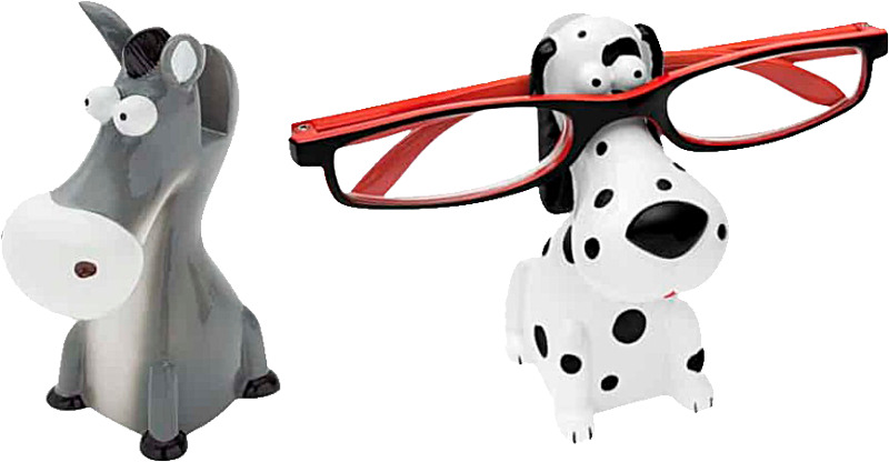 Silmälasit pysyvät tallessa, kun asetat ne  lystikkäälle, eläinaiheiselle silmälasitelineelle. Valikoimassa erilaisia eläinhahmoja. Meiltä löydät telineeseen myös lukulasit.