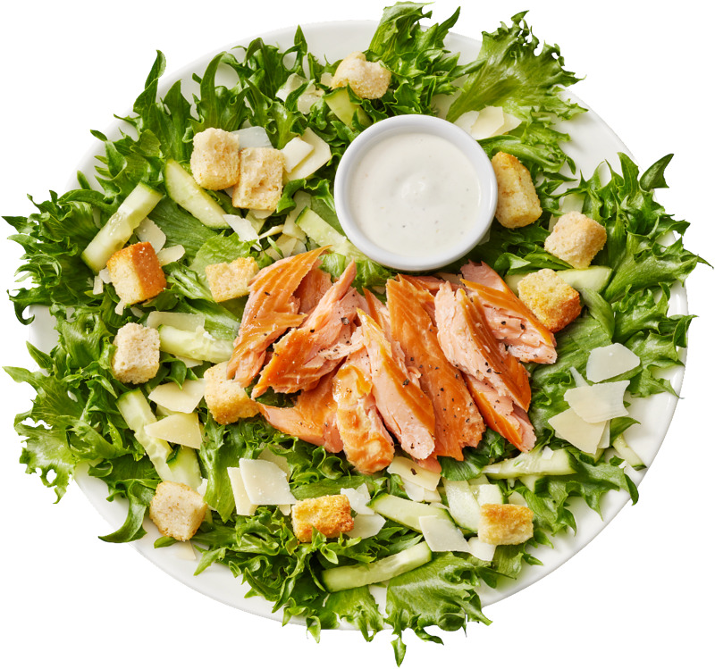 Valitse kana-pekoni, lohi tai skagen.