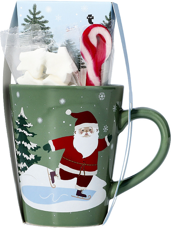 Kaakaoainekset ja muki.