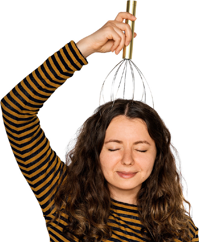 Paristokäyttöinen päänhierontalaite.