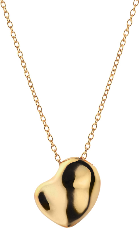 Kullattua hopeaa. Korun koko on 18x19 mm ja ketjun pituus säädettävissä 45/50 cm.
