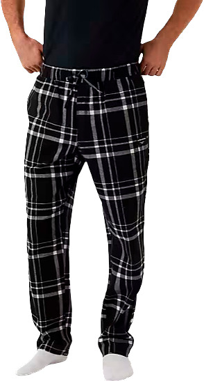 Miesten koot. Pehmeää harjattua flanellia.