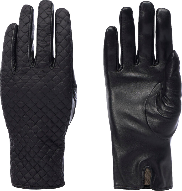 Nappanahkakäsineet. Materiaali 60% nahka ja 40 % polyesteri.