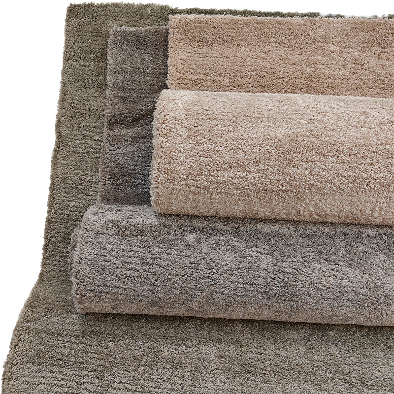 Pehmeää jalan alle. Vedenvihreä, harmaa ja hiekka. 200x290 cm.