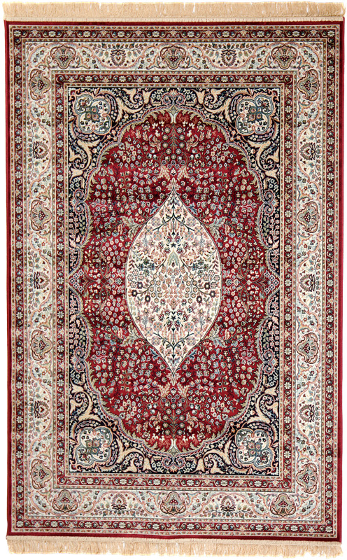 Joulun punainen viskoosimatto tuo tunnelman jouluun. 160x230 cm.