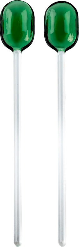 Kauniit, käsintehdyt ja lasiset salaattiottimet. 2 kpl/pkt. Korkeus 30 cm.