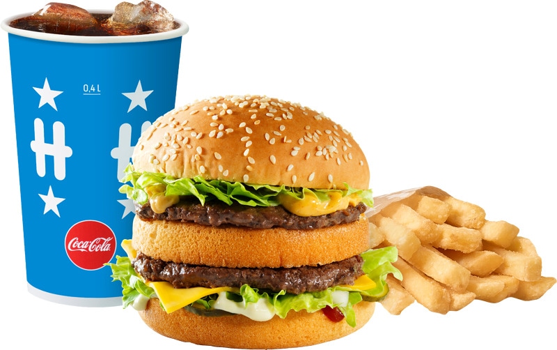 VEKE®-kasviskerroshampurilaisateria 7,40 €.