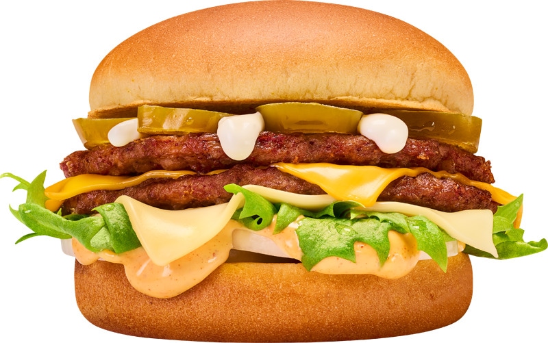 VEKE® kahden cheddarin jalapenokasvishampurilainen 4,95 €.