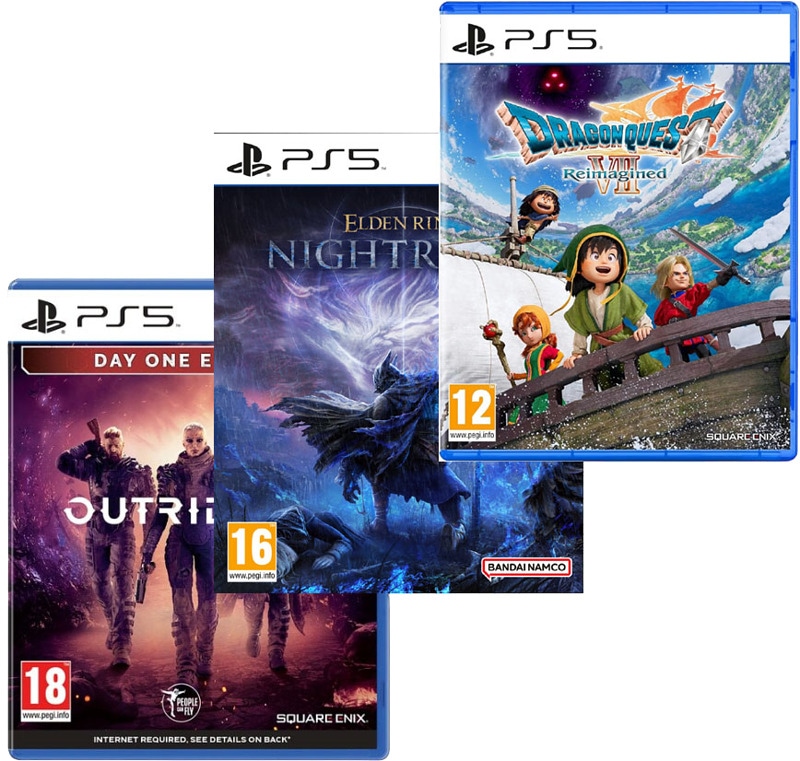 Iso valikoima PS5-pelejä alennettuun hintaan.