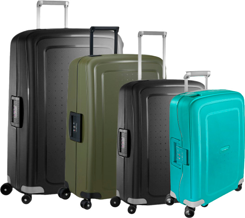 Vankka, lukollinen matkalaukku. Koot: 55 cm, 69 cm, 75 cm ja 81 cm. Värit: musta, aqua ja olive.