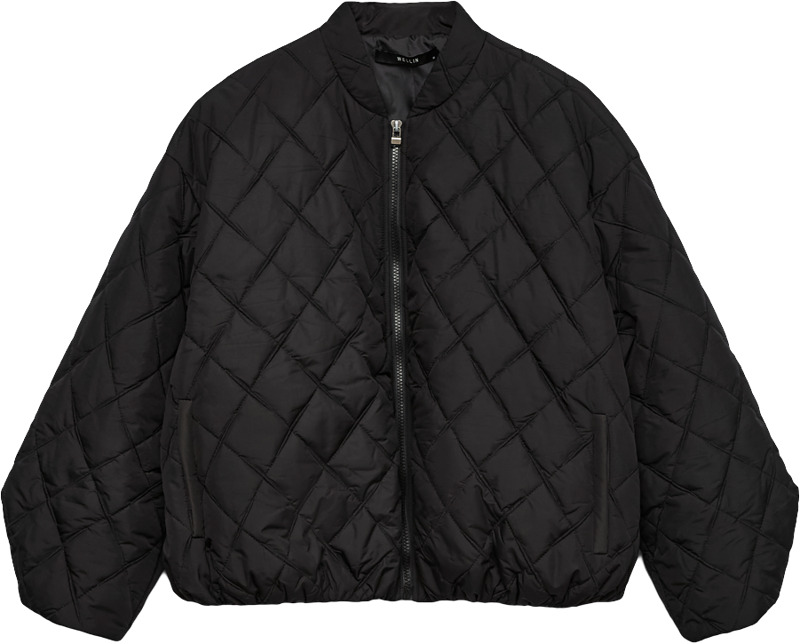 Lyhytmallinen takki kahdessa värissä: musta ja luonnonvalkoinen.