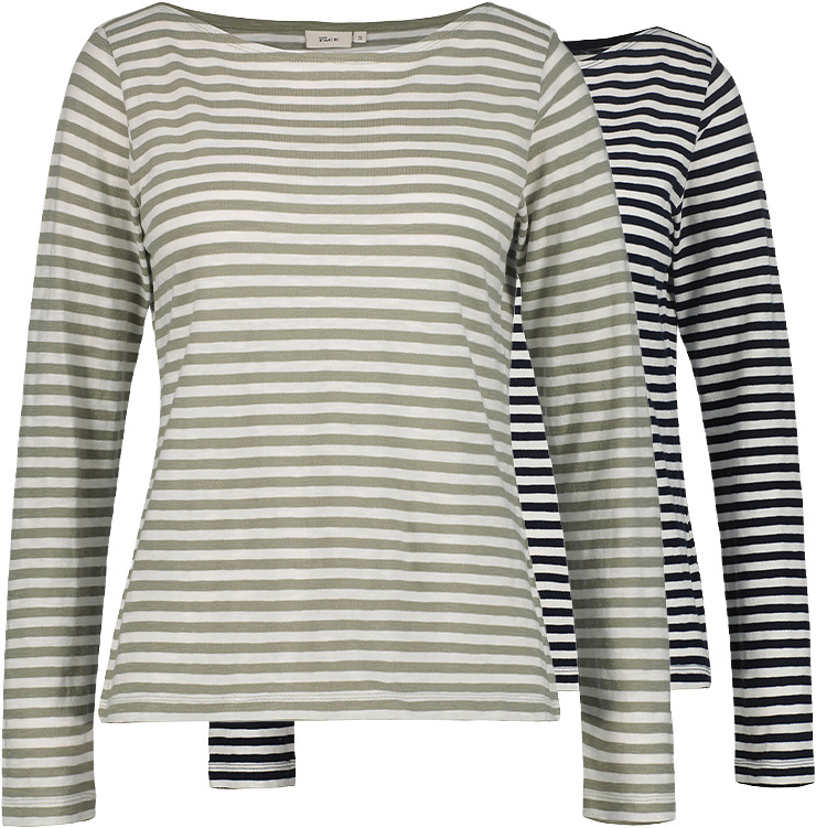 Your Face raidallinen pitkähihainen t-paita kahdessa värissä: vihreävalkoinen ja sinivalkoinen.