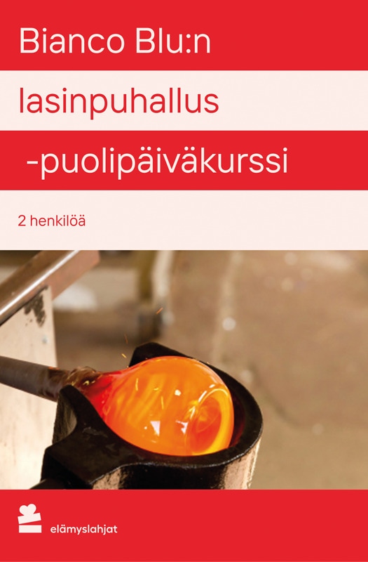 Hieno mahdollisuus luoda taidetta yhdessä läheisen kanssa! Lahjan saaja pääsee ystävänsä tai rakkaansa kanssa tutustumaan perinteiseen lasinpuhallukseen Bianco Blu -lasistudiossa Fiskarsin ruukissa. Puolipäiväkurssilla opitaan lasinpuhalluksen perusteet lasimestarin opastuksella, ja muistoksi syntyy uniikkeja, itse tehtyjä lasiesineitä.