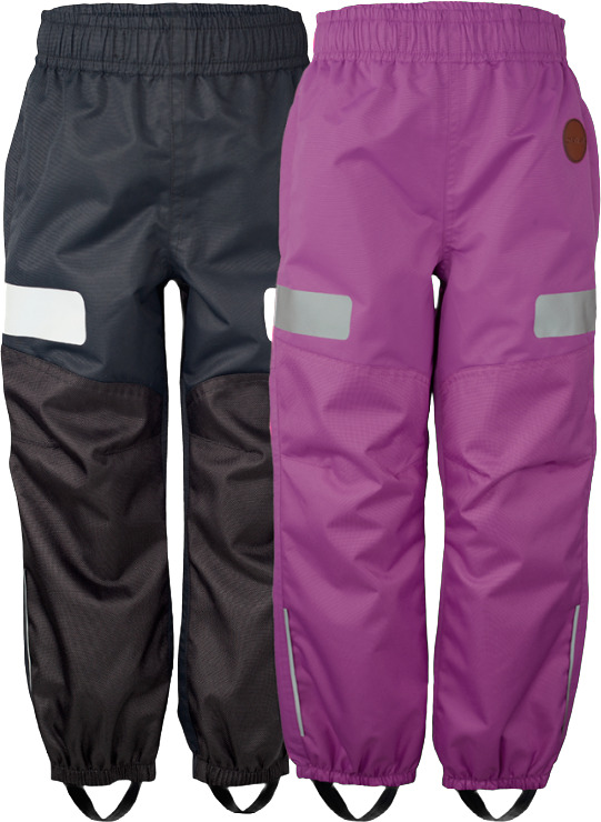 Koot 92–140 cm. Vedenpitävä materiaali. Värit lila ja musta.