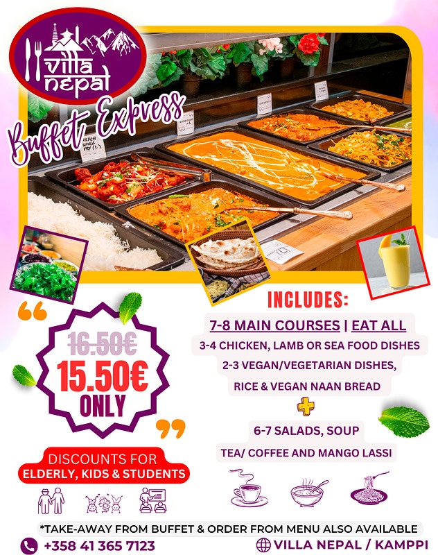  We serve authentic Nepalese Cuisine  all week from 10:30 to 21:00. Curries, Veggies, Chicken & Lamb Meats and street food savories of Nepal. Vegetarians and Vegan Foodies can also find suitable food to fill their bellies.